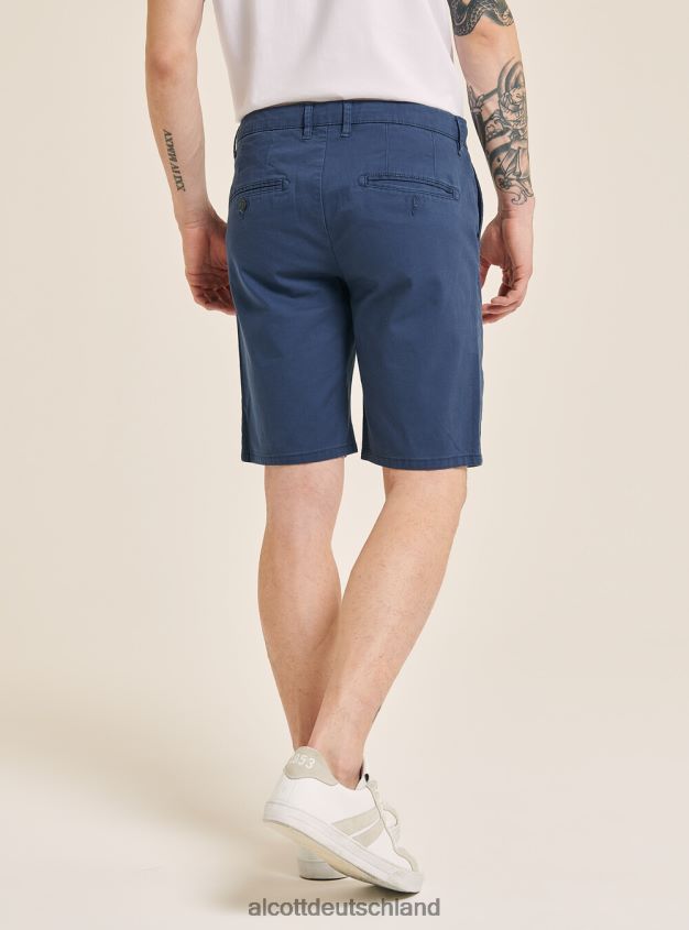 Kleidung de Alcott Männer Schlichte Bermudashorts aus Twill blaue Marine 88J68R946