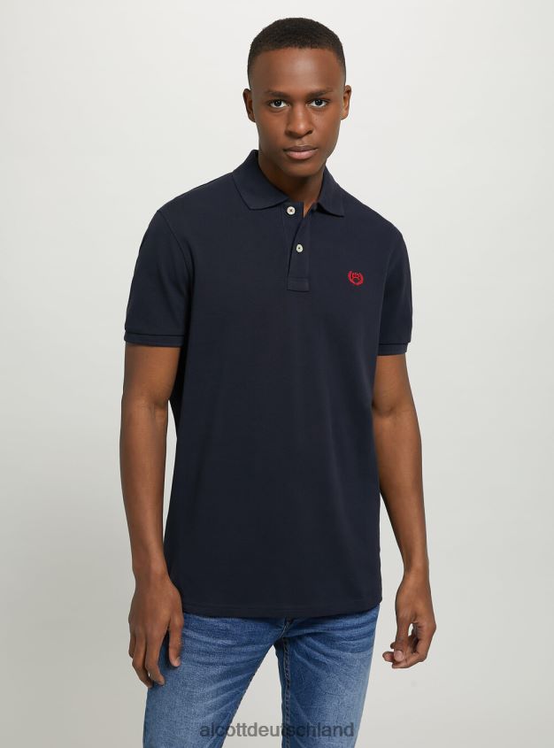 Kleidung de Alcott Männer Poloshirt aus Baumwollpiqué mit Stickerei wh3 weiß 88J68R1161