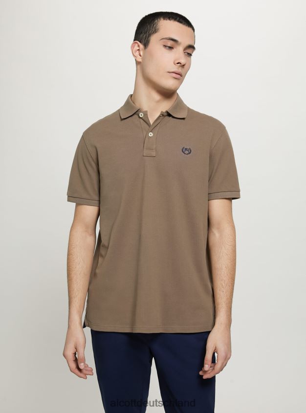 Kleidung de Alcott Männer Poloshirt aus Baumwollpiqué mit Stickerei wh3 weiß 88J68R1176