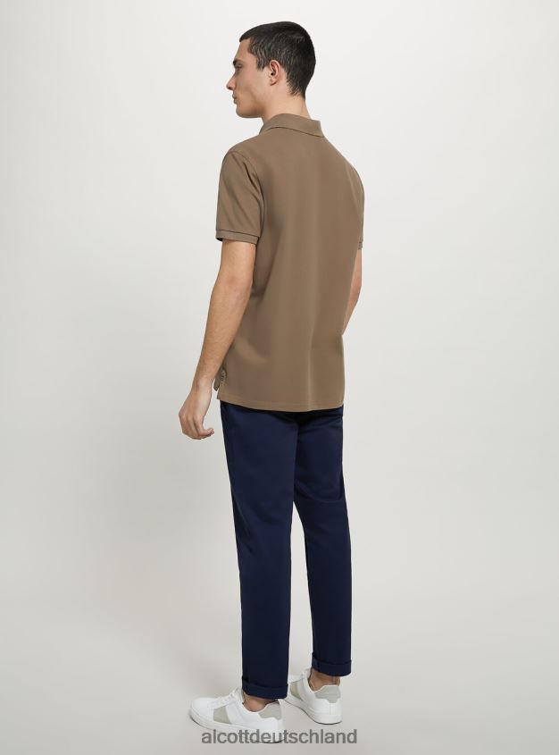 Kleidung de Alcott Männer Poloshirt aus Baumwollpiqué mit Stickerei wh3 weiß 88J68R1176