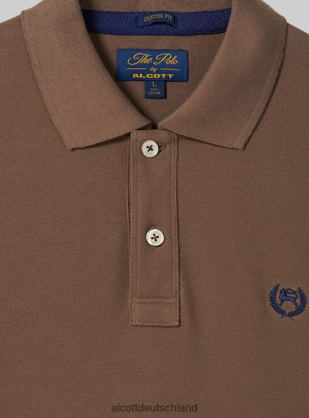 Kleidung de Alcott Männer Poloshirt aus Baumwollpiqué mit Stickerei wh3 weiß 88J68R1176
