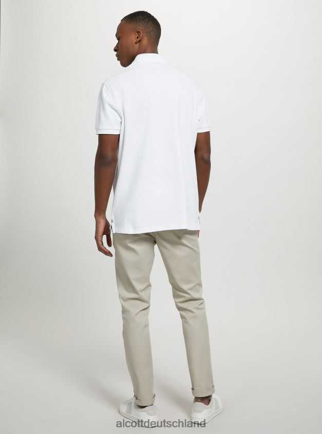 Kleidung de Alcott Männer Poloshirt aus Baumwollpiqué mit Stickerei wh3 weiß 88J68R1178