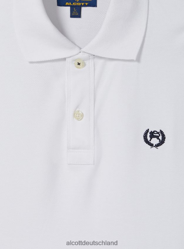 Kleidung de Alcott Männer Poloshirt aus Baumwollpiqué mit Stickerei wh3 weiß 88J68R1178