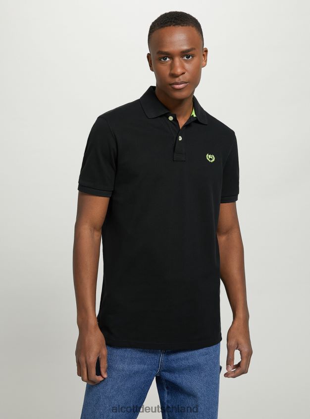 Kleidung de Alcott Männer Poloshirt aus Baumwollpiqué mit Stickerei wh3 weiß 88J68R669