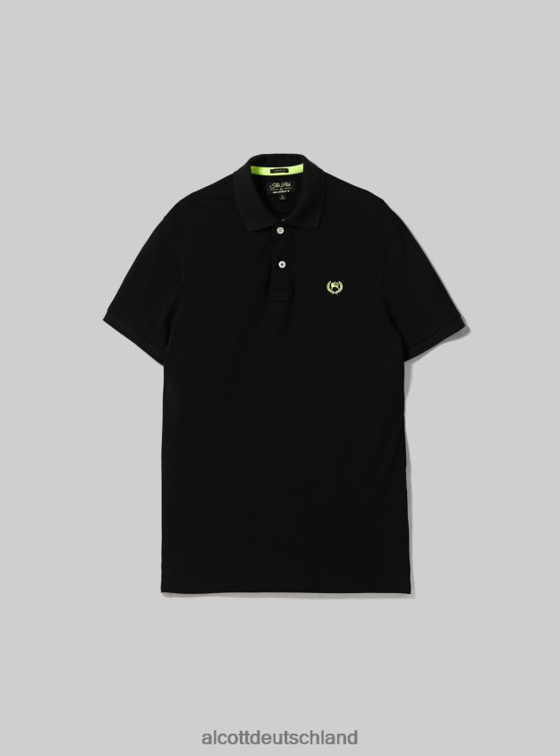 Kleidung de Alcott Männer Poloshirt aus Baumwollpiqué mit Stickerei wh3 weiß 88J68R669