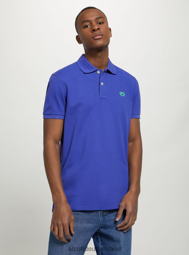 Kleidung de Alcott Männer Poloshirt aus Baumwollpiqué mit Stickerei wh3 weiß 88J68R690