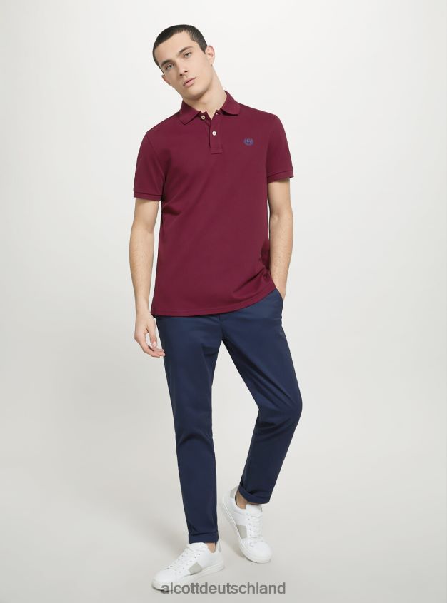 Kleidung de Alcott Männer Poloshirt aus Baumwollpiqué mit Stickerei wh3 weiß 88J68R771