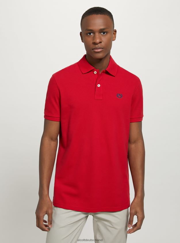 Kleidung de Alcott Männer Poloshirt aus Baumwollpiqué mit Stickerei wh3 weiß 88J68R772