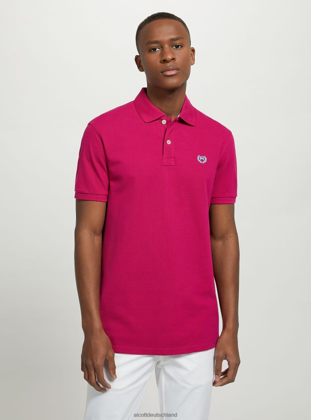 Kleidung de Alcott Männer Poloshirt aus Baumwollpiqué mit Stickerei wh3 weiß 88J68R848