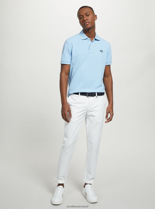 Kleidung de Alcott Männer Poloshirt aus Baumwollpiqué mit Stickerei wh3 weiß 88J68R947