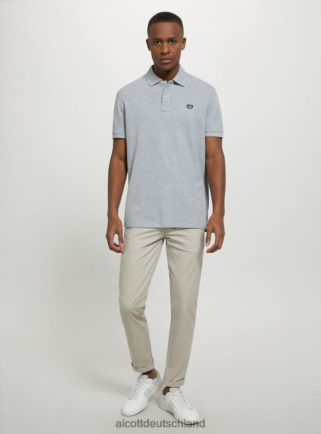 Kleidung de Alcott Männer Poloshirt aus Baumwollpiqué mit Stickerei wh3 weiß 88J68R969