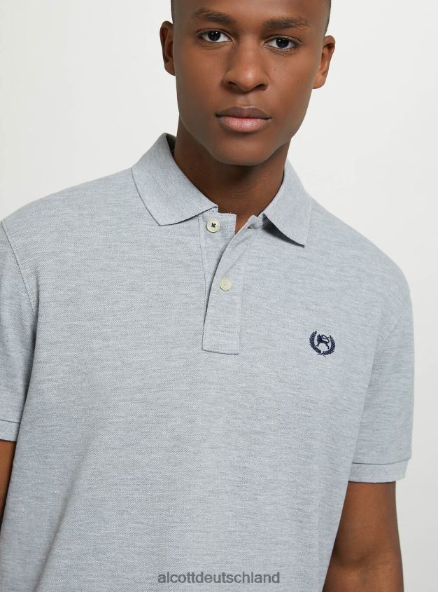 Kleidung de Alcott Männer Poloshirt aus Baumwollpiqué mit Stickerei wh3 weiß 88J68R969