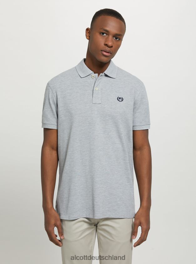 Kleidung de Alcott Männer Poloshirt aus Baumwollpiqué mit Stickerei wh3 weiß 88J68R969