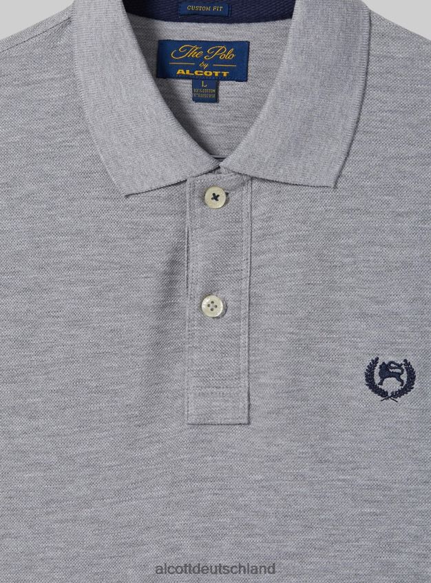 Kleidung de Alcott Männer Poloshirt aus Baumwollpiqué mit Stickerei wh3 weiß 88J68R969