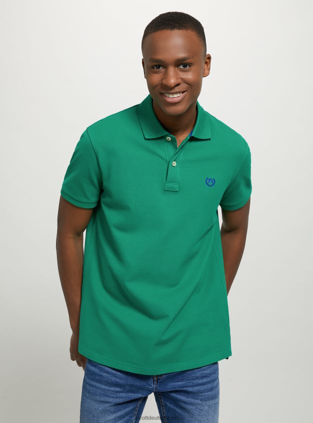 Kleidung de Alcott Männer Poloshirt aus Baumwollpiqué mit Stickerei wh3 weiß 88J68R995