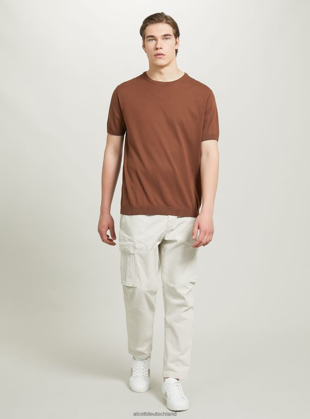 Kleidung de Alcott Männer Kurzarmpullover aus Baumwolle bk1 schwarz 88J68R802