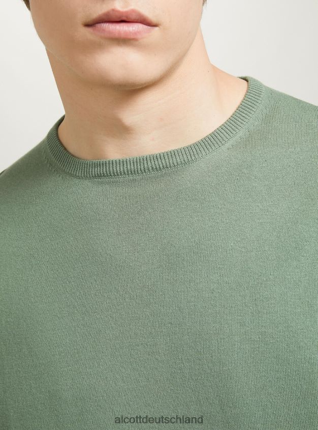 Kleidung de Alcott Männer Kurzarmpullover aus Baumwolle bk1 schwarz 88J68R804