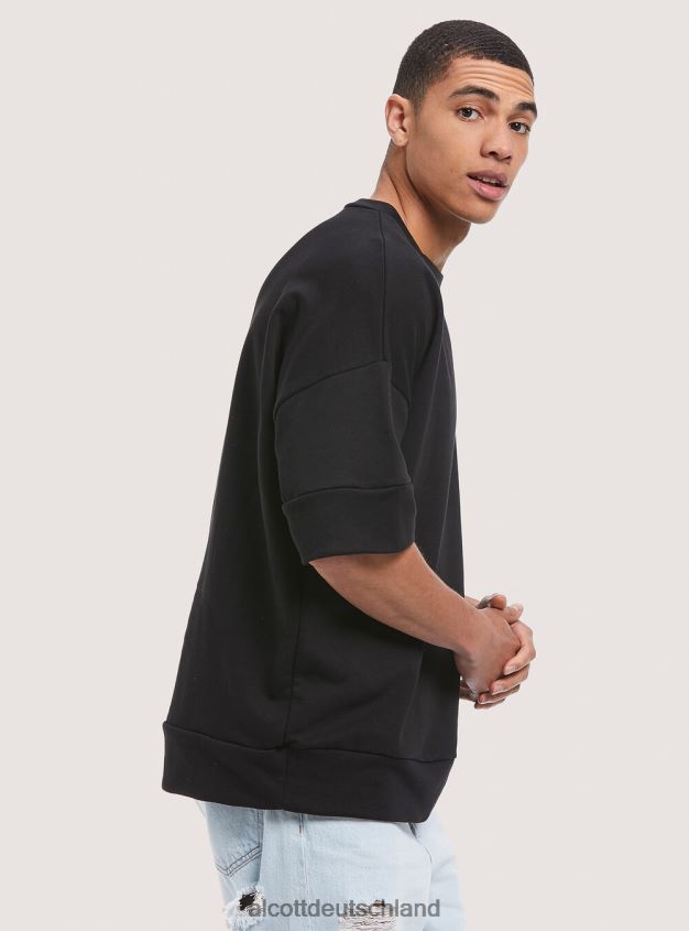 Kleidung de Alcott Männer Kurzarm-Sweatshirt bk1 schwarz 88J68R989