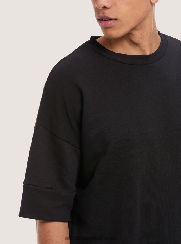 Kleidung de Alcott Männer Kurzarm-Sweatshirt bk1 schwarz 88J68R989