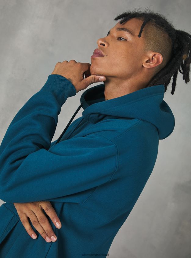 Kleidung de Alcott Männer Sweatshirt mit Kapuze und Beuteltasche wh2 weiß 88J68R1137