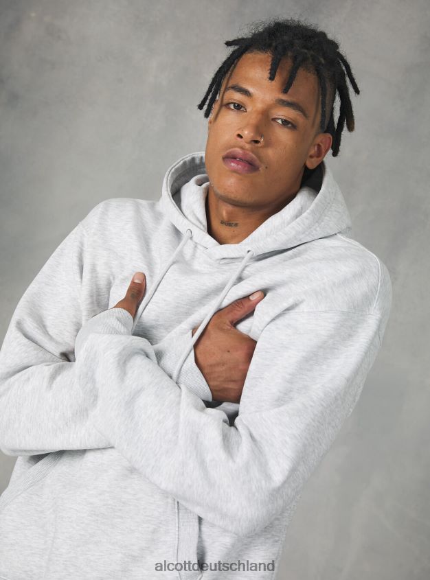 Kleidung de Alcott Männer Sweatshirt mit Kapuze und Beuteltasche wh2 weiß 88J68R944