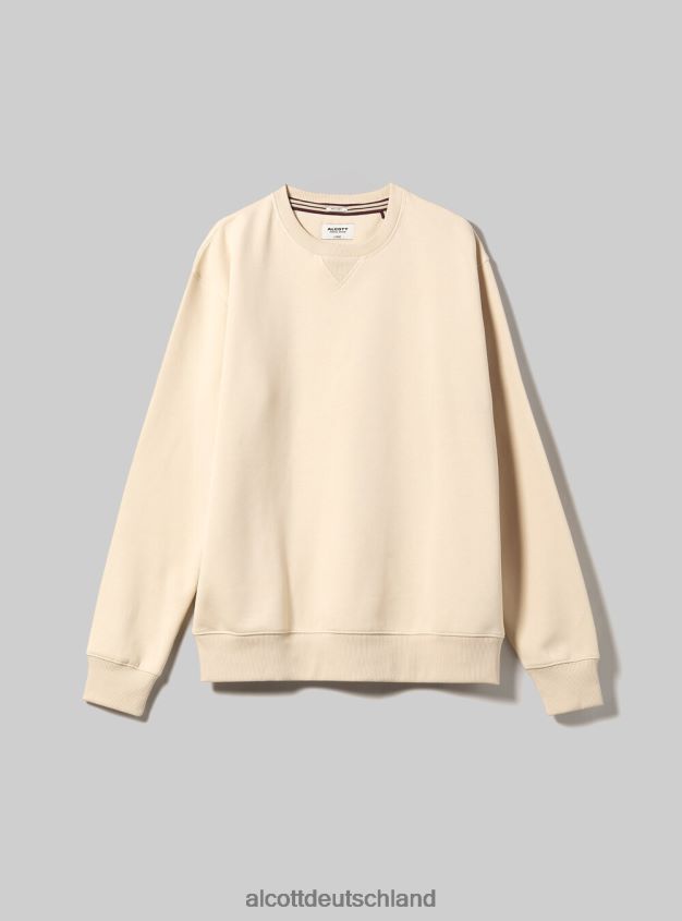 Kleidung de Alcott Männer Sweatshirt mit Rundhalsausschnitt wh2 weiß 88J68R822