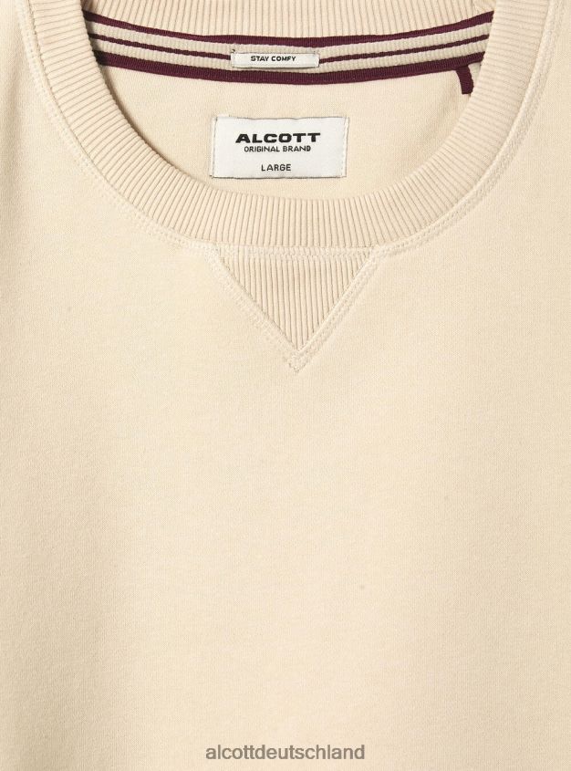 Kleidung de Alcott Männer Sweatshirt mit Rundhalsausschnitt wh2 weiß 88J68R822