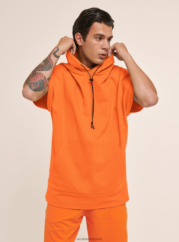 Kleidung de Alcott Männer ärmelloses Kapuzensweatshirt oder3 orangefarbenes Licht 88J68R873