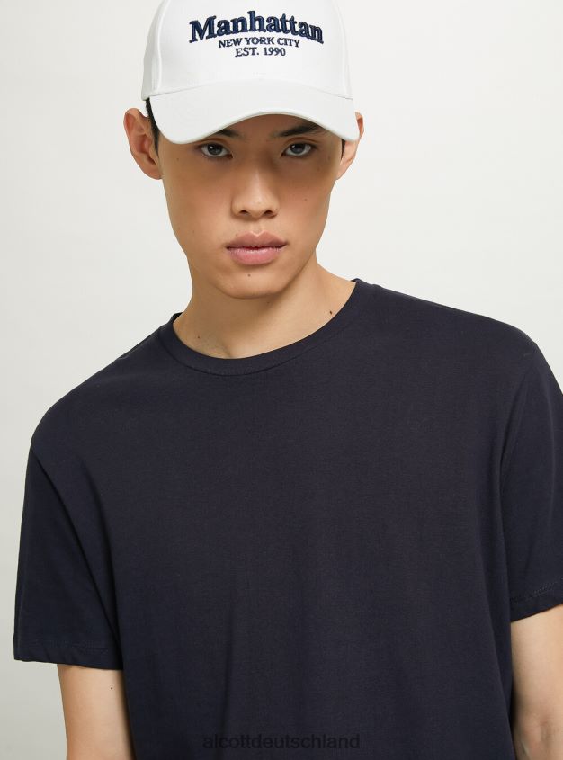 Kleidung de Alcott Männer Basic-T-Shirt aus Baumwolle Weiß 88J68R679