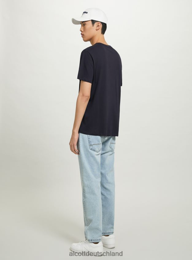 Kleidung de Alcott Männer Basic-T-Shirt aus Baumwolle Weiß 88J68R679