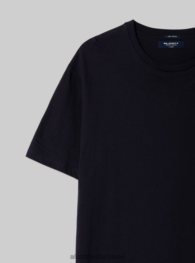 Kleidung de Alcott Männer Basic-T-Shirt aus Baumwolle Weiß 88J68R679