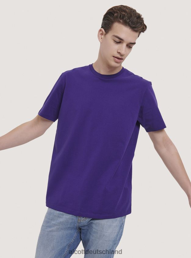 Kleidung de Alcott Männer Basic-T-Shirt aus Baumwolle Weiß 88J68R770