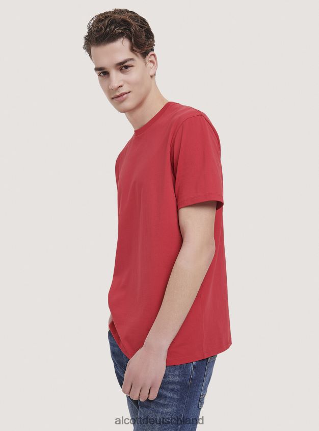 Kleidung de Alcott Männer Basic-T-Shirt aus Baumwolle Weiß 88J68R781