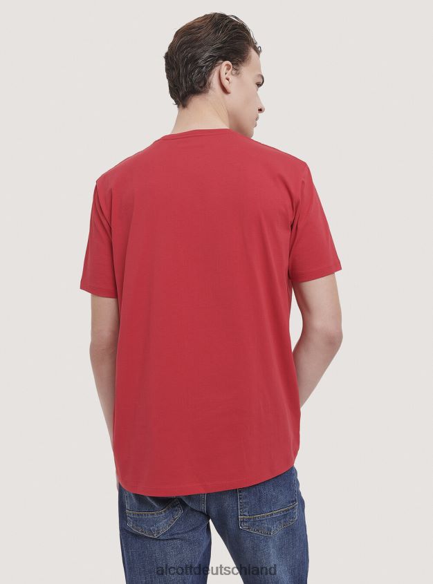 Kleidung de Alcott Männer Basic-T-Shirt aus Baumwolle Weiß 88J68R781