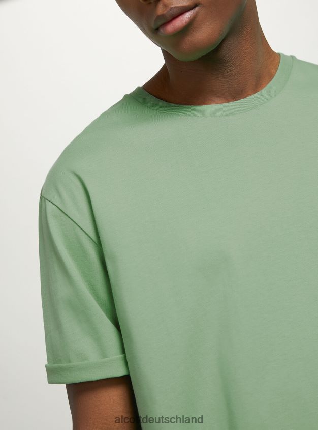 Kleidung de Alcott Männer Baumwoll-T-Shirt mit Rundhalsausschnitt wh2 weiß 88J68R930