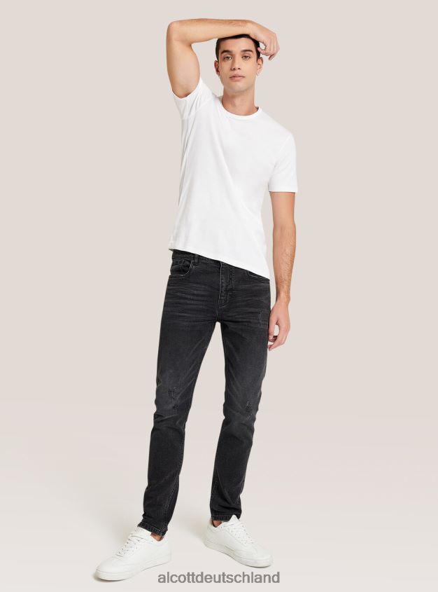 Kleidung de Alcott Männer Bedrucktes T-Shirt Schwarz 88J68R1138