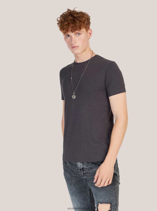 Kleidung de Alcott Männer Bedrucktes T-Shirt Schwarz 88J68R859