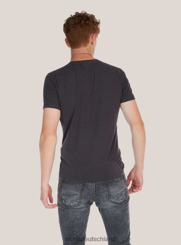 Kleidung de Alcott Männer Bedrucktes T-Shirt Schwarz 88J68R859