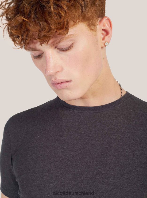 Kleidung de Alcott Männer Bedrucktes T-Shirt Schwarz 88J68R859