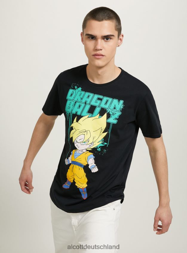 Kleidung de Alcott Männer Dragonball-T-Shirt bk1 schwarz 88J68R693