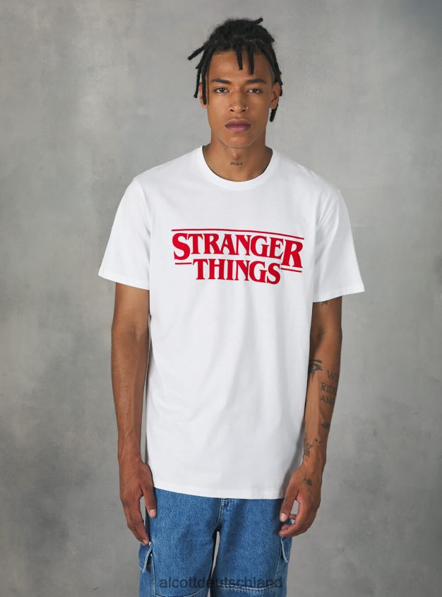 Kleidung de Alcott Männer Fremde Dinge T-Shirt bk1 schwarz 88J68R1160