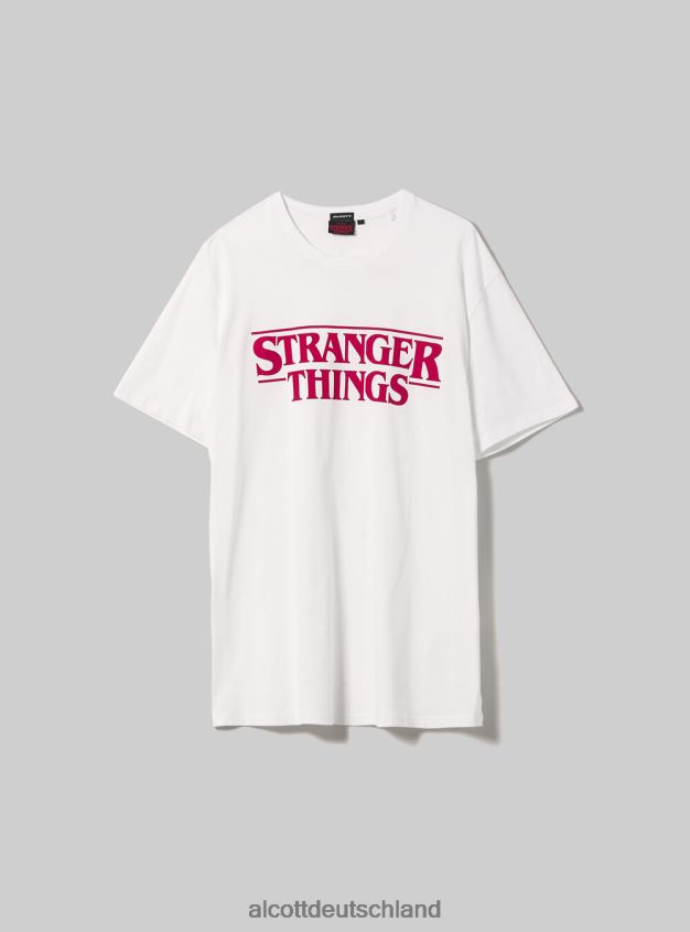 Kleidung de Alcott Männer Fremde Dinge T-Shirt bk1 schwarz 88J68R1160