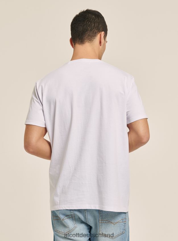 Kleidung de Alcott Männer Maglietta girocollo con taschino aus Baumwolle c0214 blau 88J68R1059