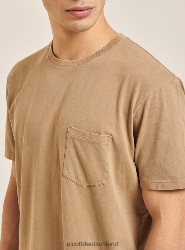 Kleidung de Alcott Männer Maglietta girocollo con taschino aus Baumwolle c0214 blau 88J68R1143