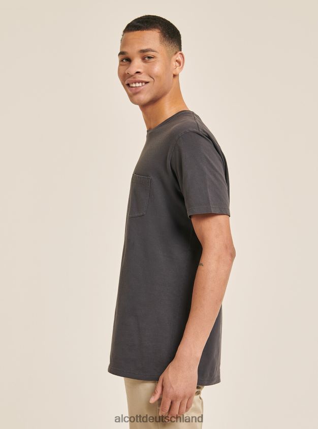 Kleidung de Alcott Männer Maglietta girocollo con taschino aus Baumwolle c0214 blau 88J68R775