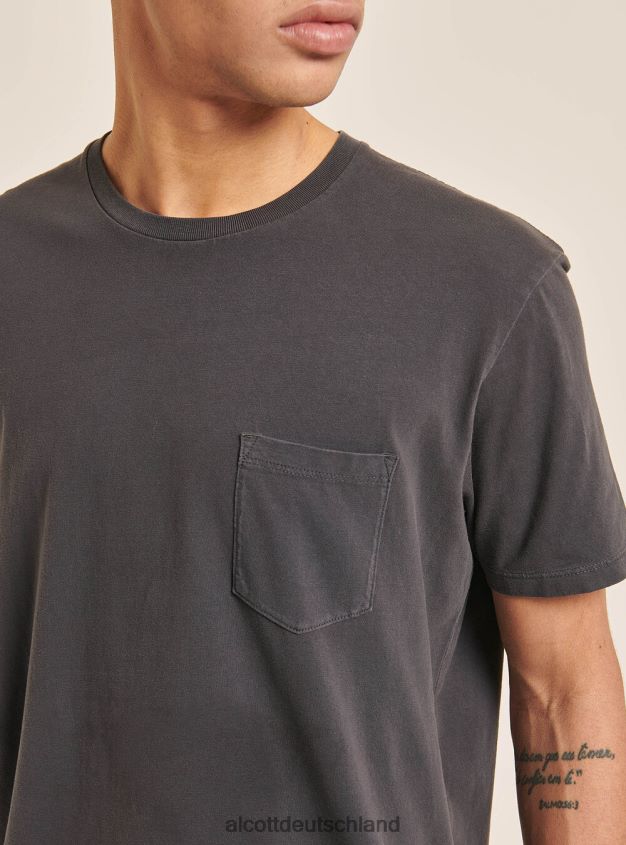 Kleidung de Alcott Männer Maglietta girocollo con taschino aus Baumwolle c0214 blau 88J68R775