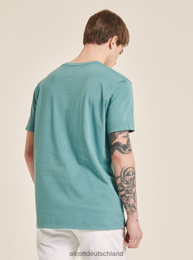Kleidung de Alcott Männer Maglietta girocollo con taschino aus Baumwolle c0214 blau 88J68R938