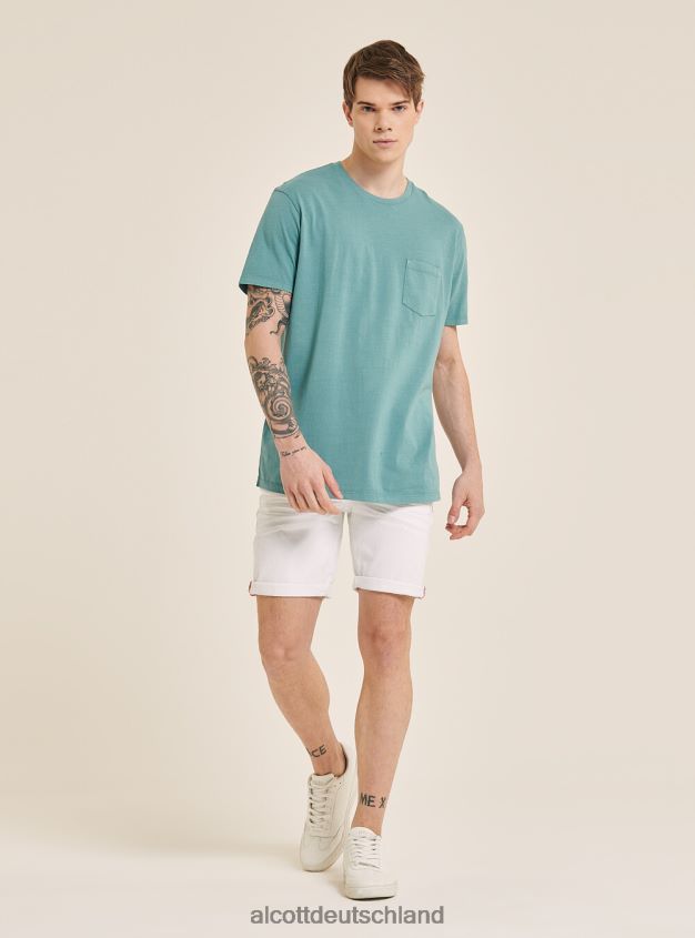 Kleidung de Alcott Männer Maglietta girocollo con taschino aus Baumwolle c0214 blau 88J68R938