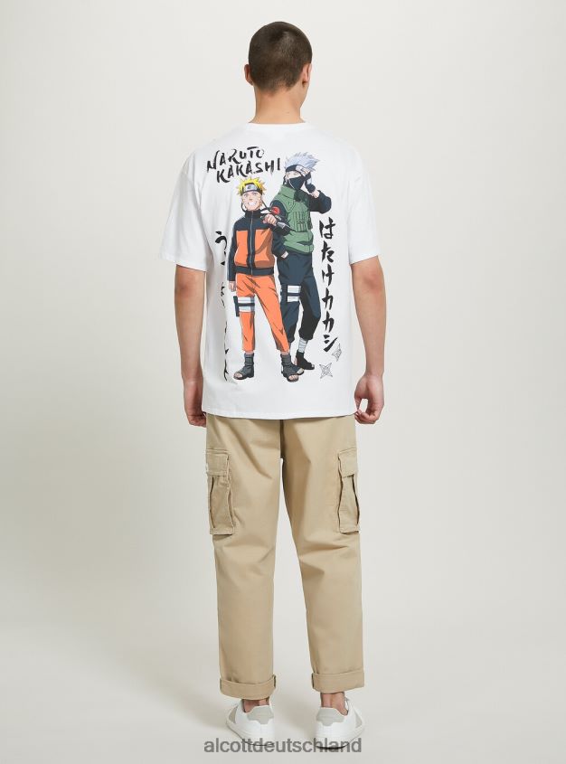 Kleidung de Alcott Männer Naruto-T-Shirt wh3 weiß 88J68R652