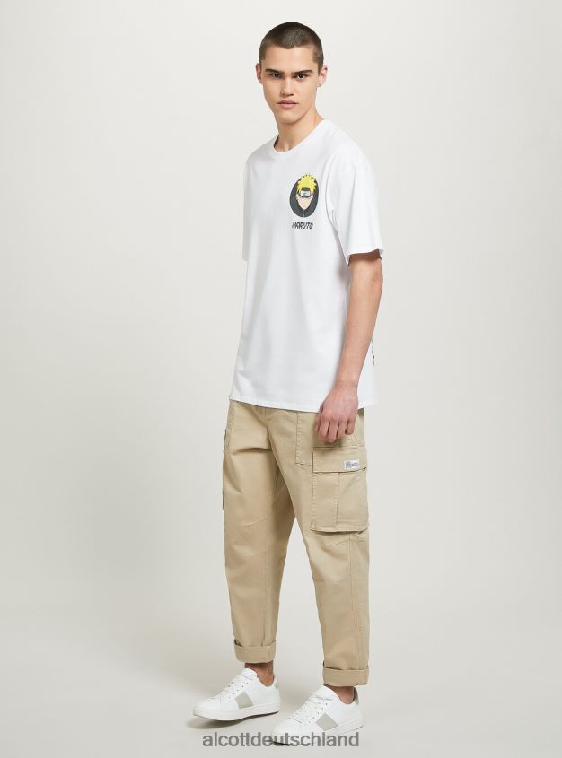 Kleidung de Alcott Männer Naruto-T-Shirt wh3 weiß 88J68R652